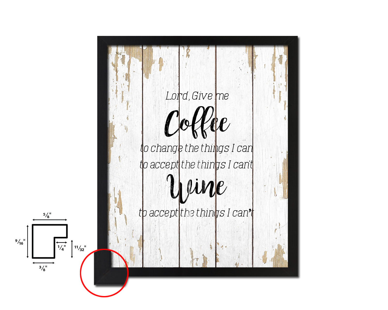 Lord give me coffee to change the things I can Quote Wood Framed Print Wall Decor Art Gifts