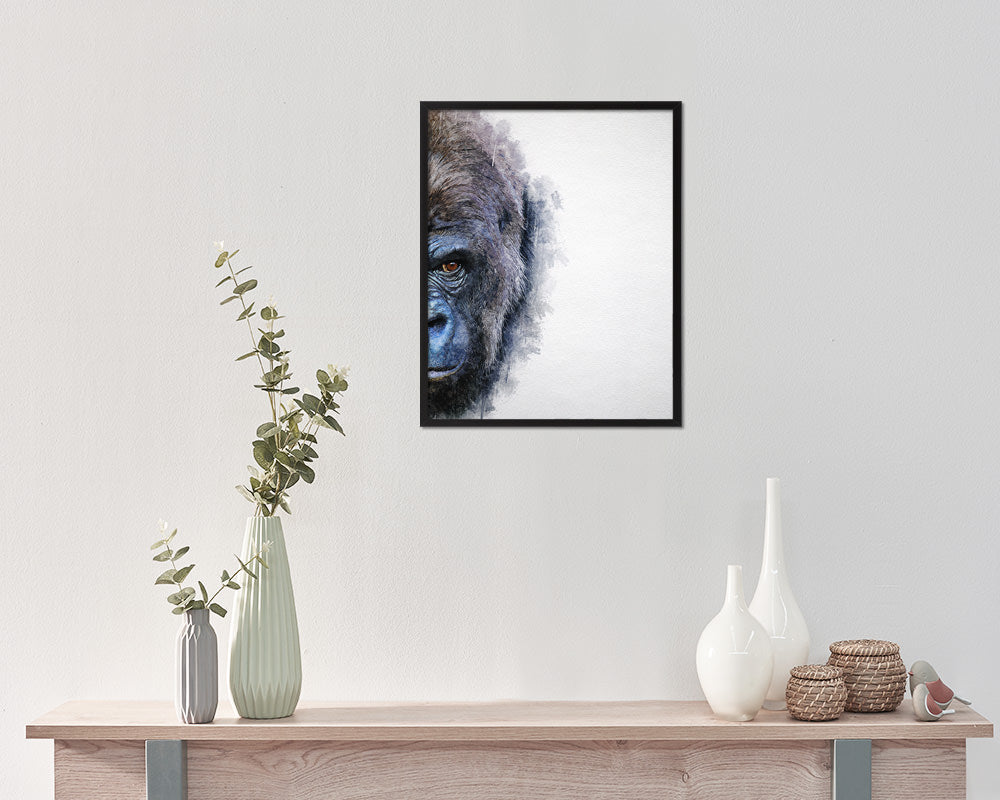 Gorillas Animal Painting Print Framed Art Home Wall Decor Gifts