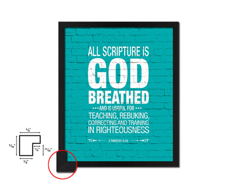 All scripture is god breathed Quote Framed Print Home Decor Wall Art Gifts