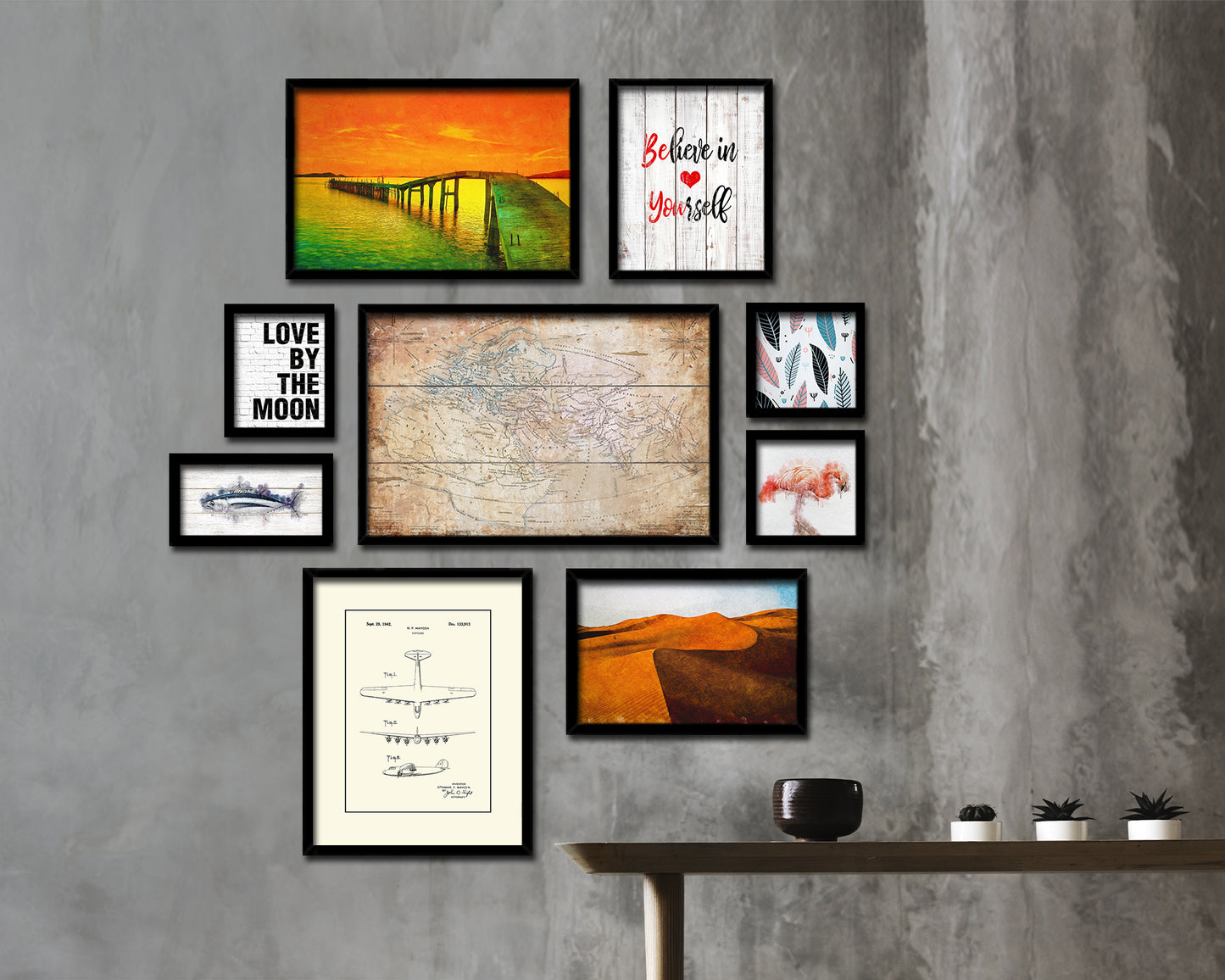 World in the time of Ptolemy Antique Map Framed Print Art Wall Decor Gifts