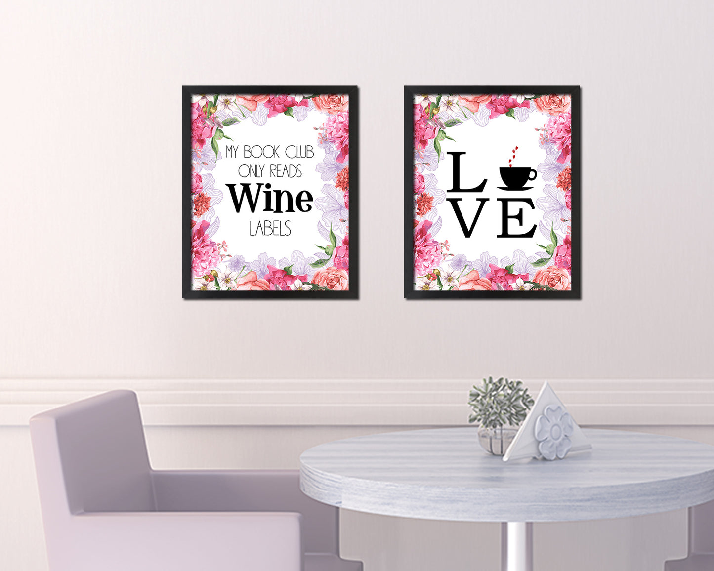My book club only reads wine labels Words Wood Framed Print Wall Decor Art Gifts