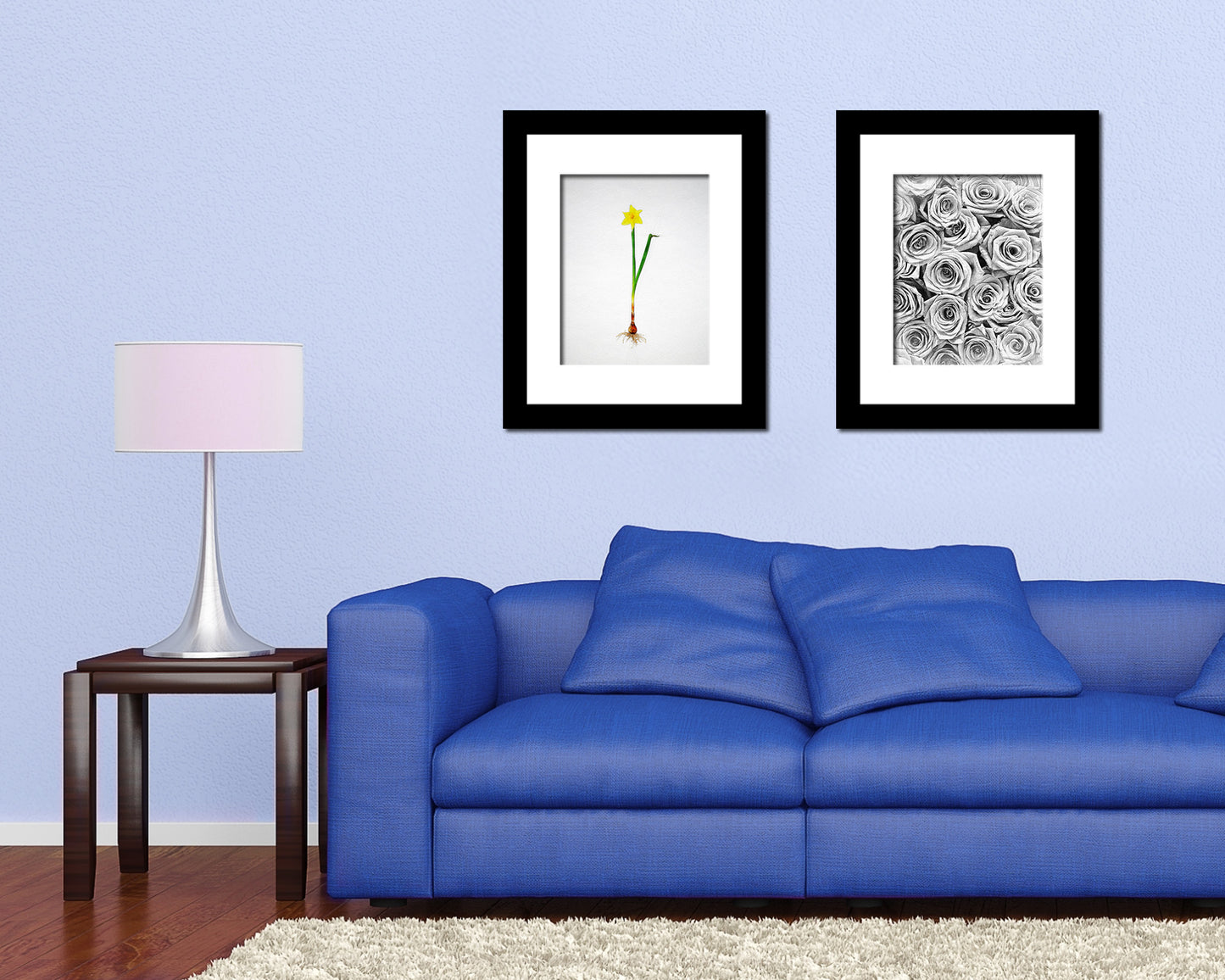 Narcissus Bulb Sketch Plants Art Wood Framed Print Wall Decor Gifts