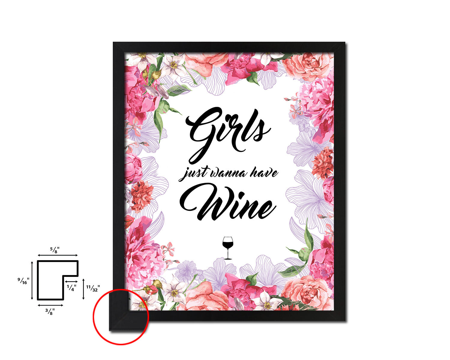 Girls just wanna have Quote Wood Framed Print Wall Decor Art Gifts