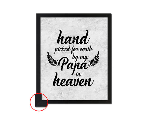 Hand picked for earth by our Papa in heaven Nursery Quote Framed Print Wall Art Decor Gifts