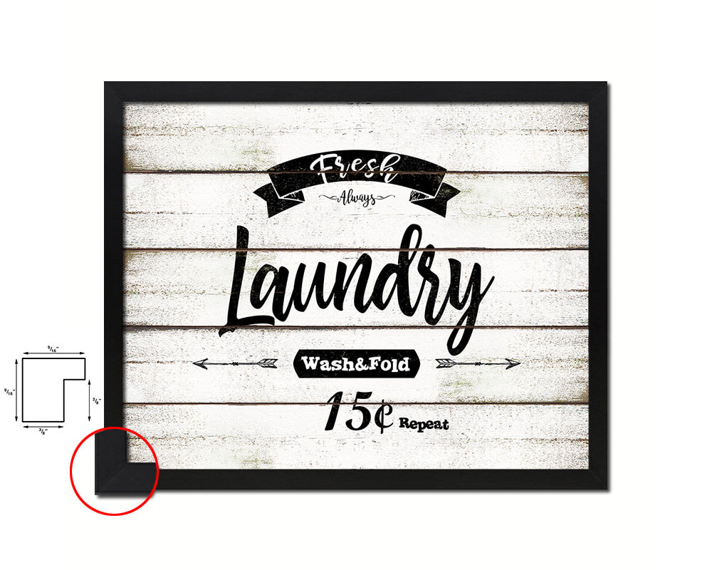 Fresh Laundry Vintage Sign Fine Art Paper Prints Wood Frame Wall Art Decor Gifts