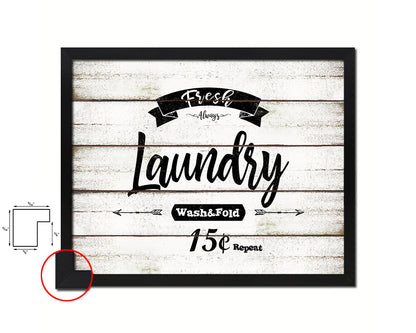 Fresh Laundry Vintage Sign Fine Art Paper Prints Wood Frame Wall Art Decor Gifts