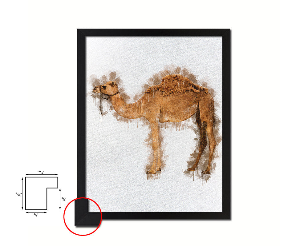 Camel Animal Painting Print Framed Art Home Wall Decor Gifts