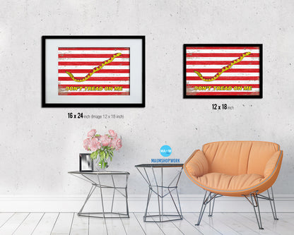 Gadsden First Navy Jacks Dont tread on Me Shabby Chic Military Flag Framed Print Art