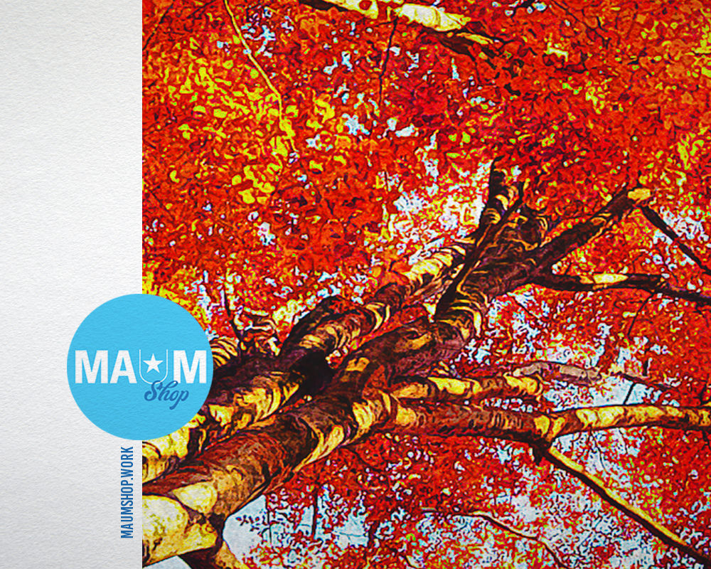 Forest Autumn Landscape Painting Print Art Frame Home Wall Decor Gifts