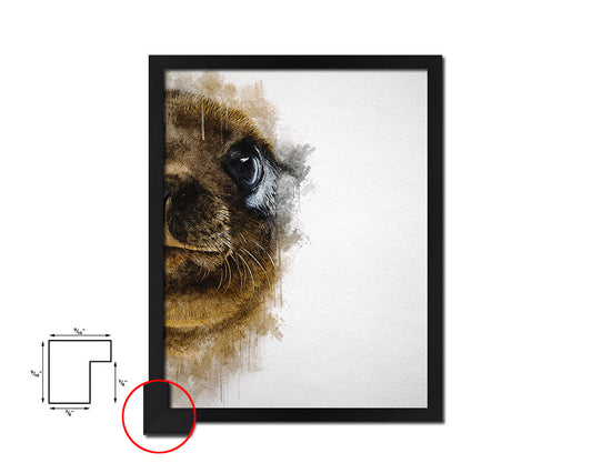 Sea Lion Animal Painting Print Framed Art Home Wall Decor Gifts