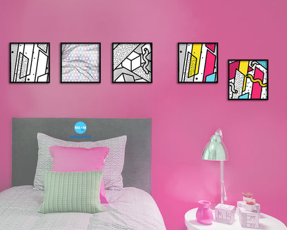 Abstract Rainbow Artwork Wood Frame Gifts Modern Wall Decor Art Prints
