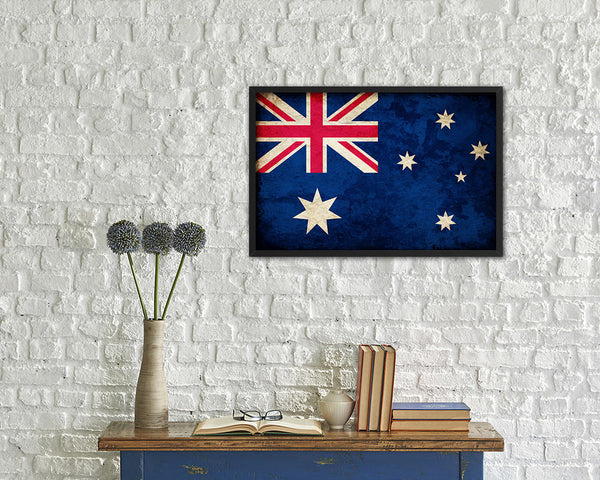 Australia Country Vintage Flag Wood Framed Print Wall Art Decor Gifts