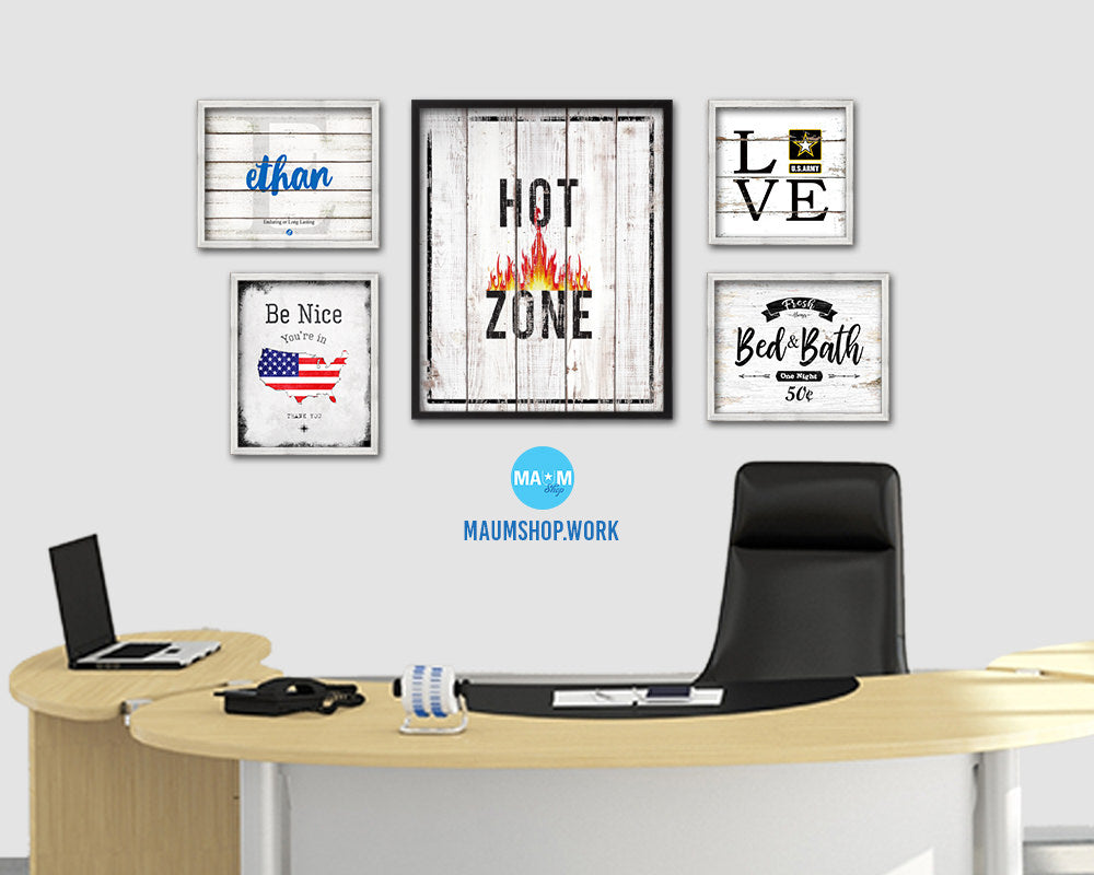 Hot Zone Notice Danger Sign Framed Print Home Decor Wall Art Gifts