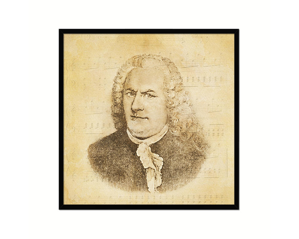 Johann Sebastian Bach Vintage Classical Music Black Framed Print Wall Decor Art Gifts