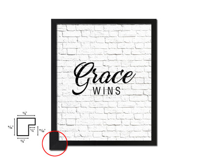 Grace wins Quote Wood Framed Print Home Decor Wall Art Gifts