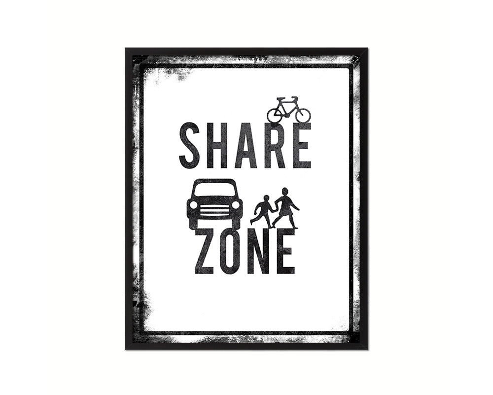 Share Zone Notice Danger Sign Framed Print Home Decor Wall Art Gifts