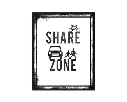 Share Zone Notice Danger Sign Framed Print Home Decor Wall Art Gifts