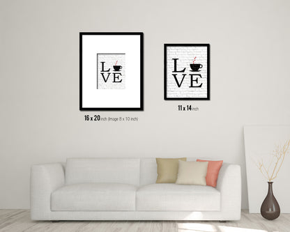 Love coffee Quote Framed Artwork Print Wall Decor Art Gifts