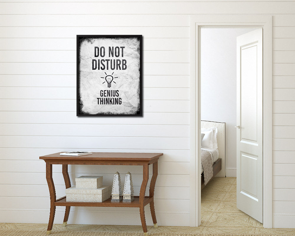 Do not disturb genius thinking Notice Danger Sign Framed Print Home Decor Wall Art Gifts