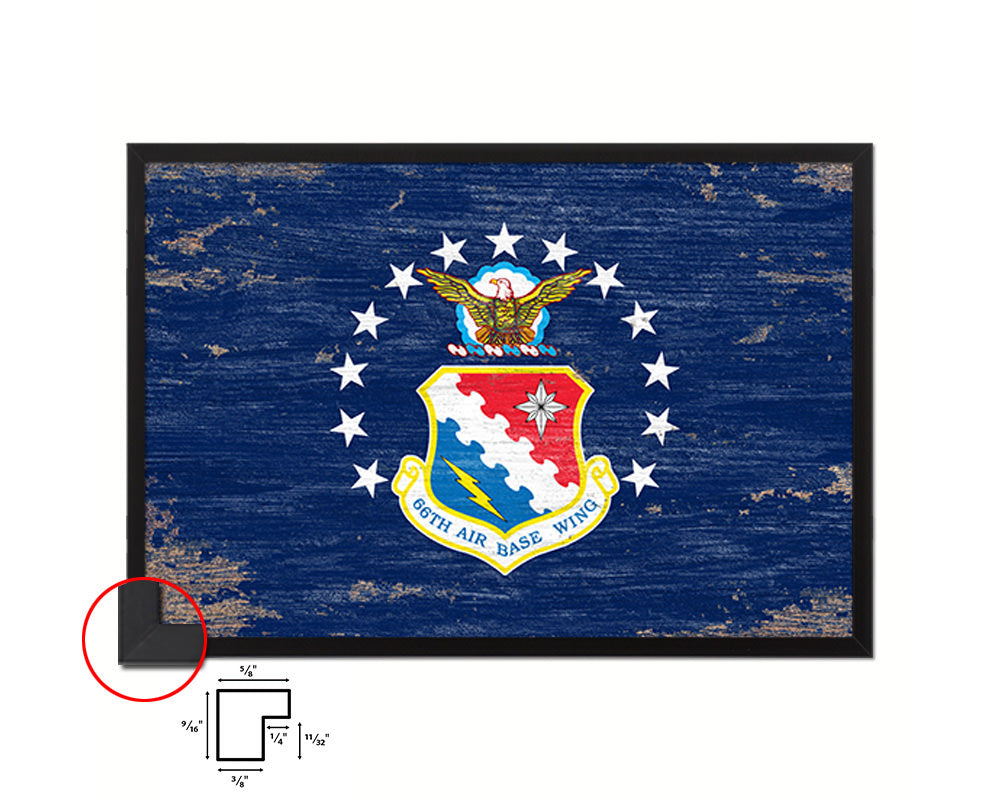 104th Fighter Wing Shabby Chic Emblem Flag Wood Framed Prints Wall Art Decor Gifts