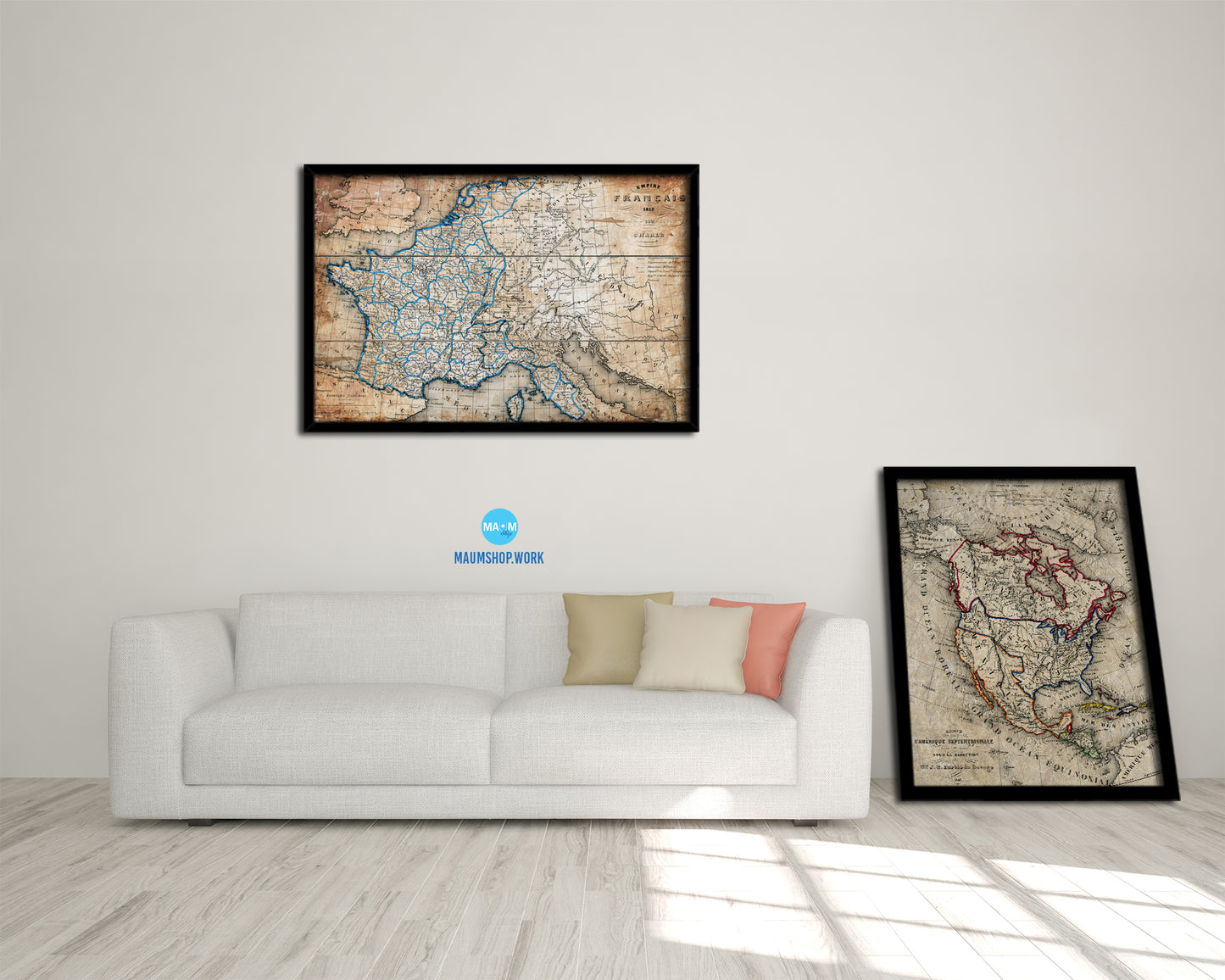 France at the time of the Revolution 1846 Antique Map Framed Print Art Wall Decor Gifts