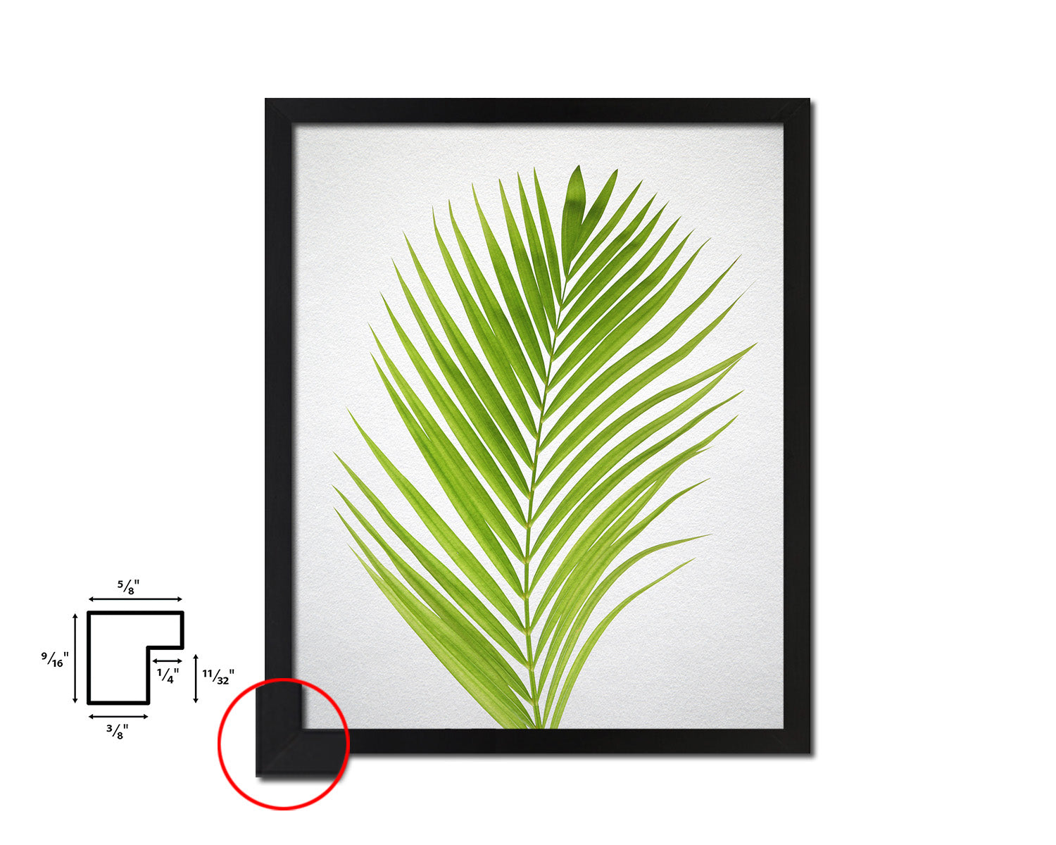 Green Palm Tree Watercolor Tropical Leaf Framed Print Home Decor Wall Art Gifts
