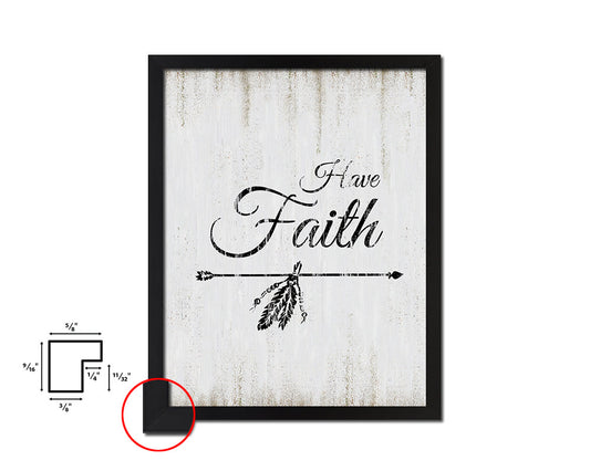 Have Faith Quote Wood Framed Print Wall Decor Art