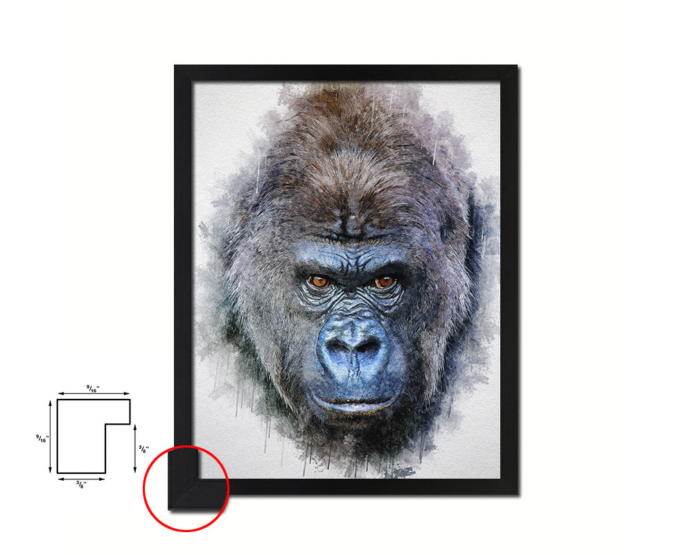 Gorillas Animal Painting Print Framed Art Home Wall Decor Gifts