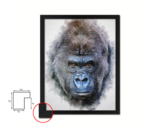 Gorillas Animal Painting Print Framed Art Home Wall Decor Gifts