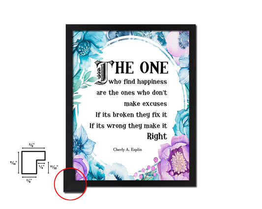 The ones who find happiness are the ones Quote Boho Flower Framed Print Wall Decor Art