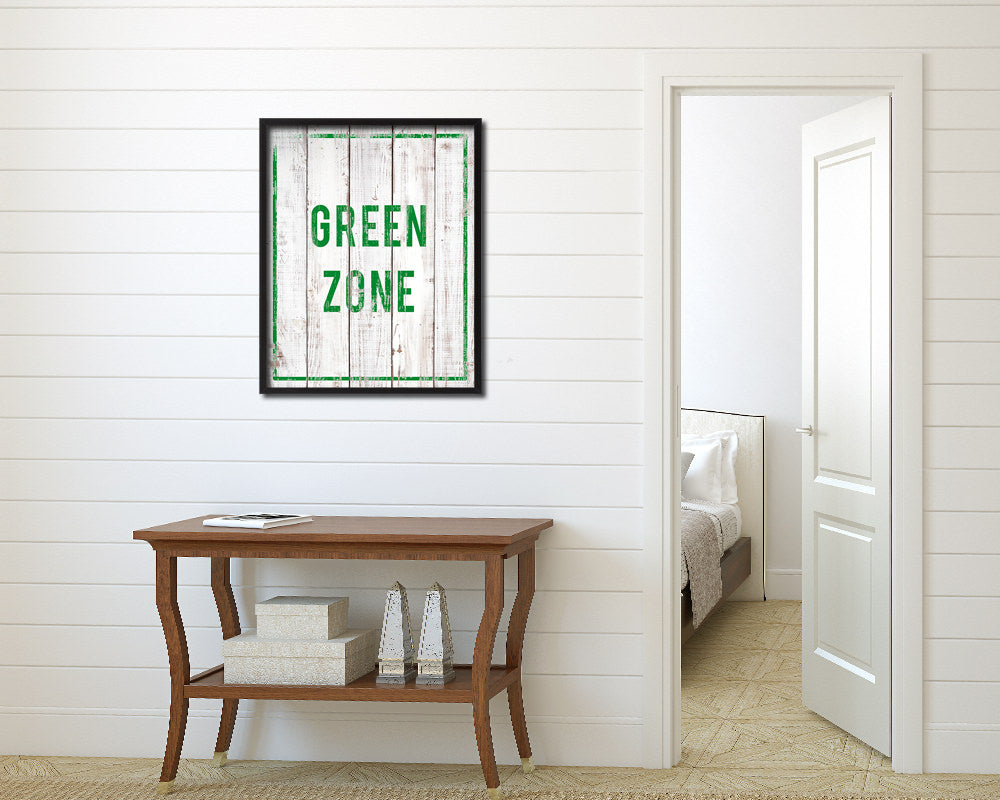 Green Zone Notice Danger Sign Framed Print Home Decor Wall Art Gifts