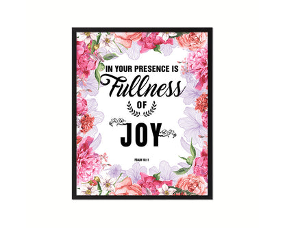In your presence is fullness of joy Quote Framed Print Home Decor Wall Art Gifts