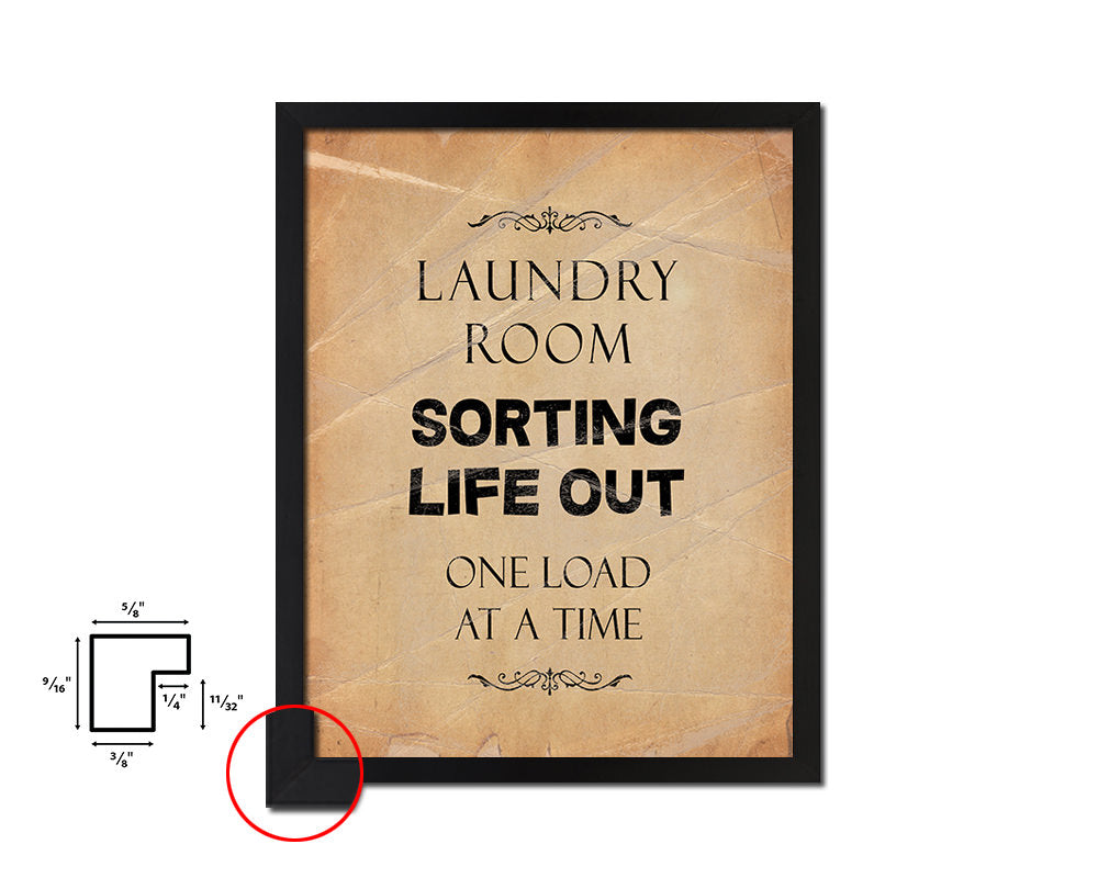 Laundry room sorting life out one load Quote Paper Artwork Framed Print Wall Decor Art