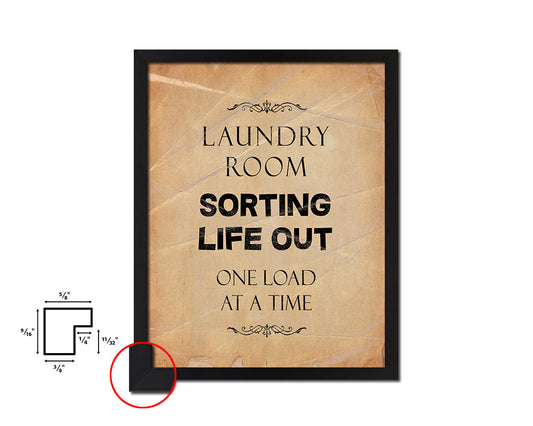 Laundry room sorting life out one load Quote Paper Artwork Framed Print Wall Decor Art