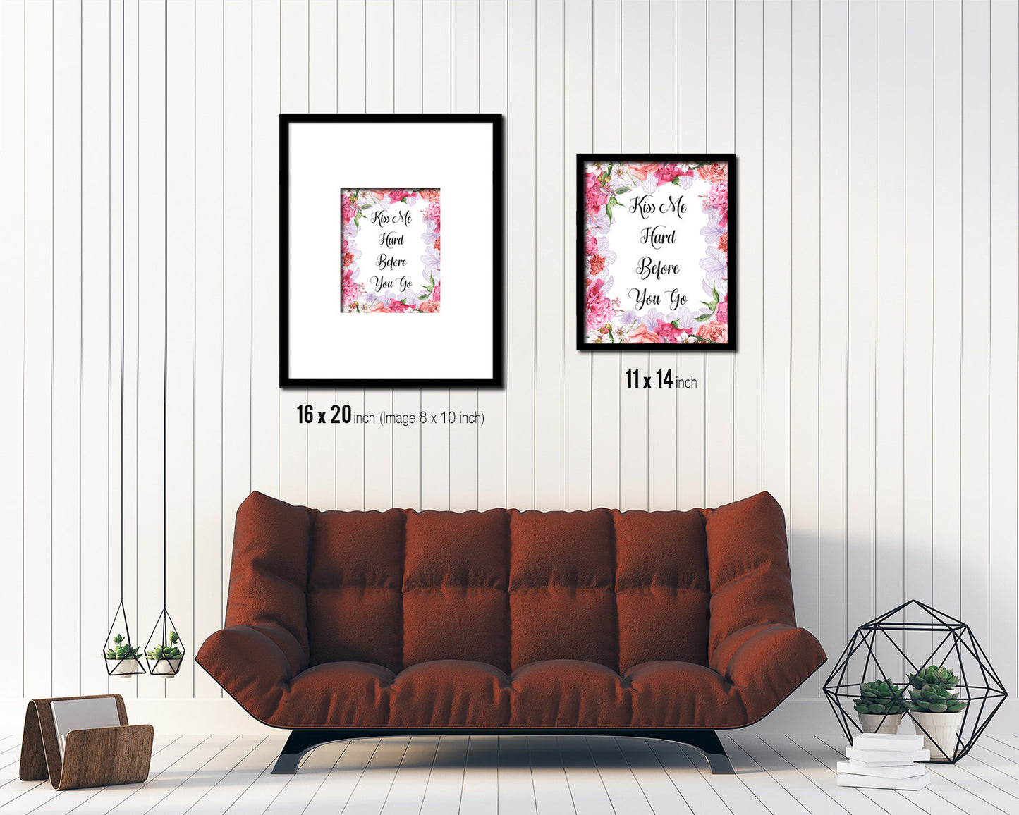 Kiss me hard before you go Quote Framed Print Home Decor Wall Art Gifts
