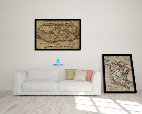 World Ocean Currents 1872 Historical Map Framed Print Art Wall Decor Gifts