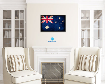 Australia Country Vintage Flag Wood Framed Print Wall Art Decor Gifts