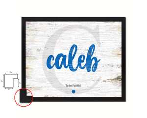 Caleb Personalized Biblical Name Plate Art Framed Print Kids Baby Room Wall Decor Gifts