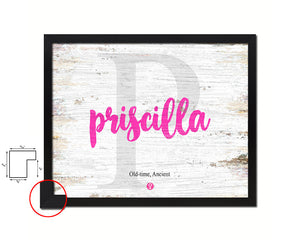 Priscilla Personalized Biblical Name Plate Art Framed Print Kids Baby Room Wall Decor Gifts