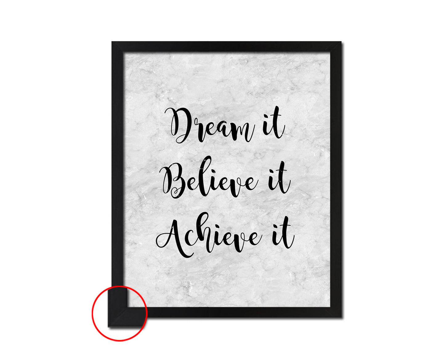 Dream it, Believe it, Achieve it Quote Framed Print Wall Art Decor Gifts