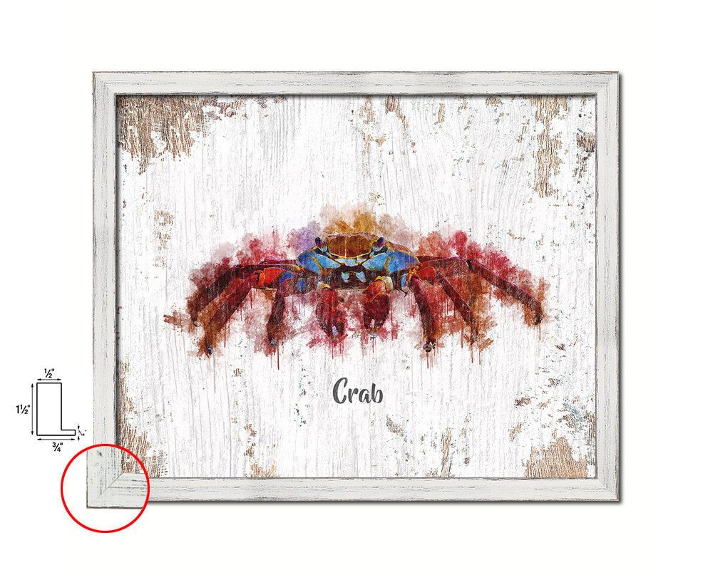 Crab Fish Framed Prints Modern Restaurant Sushi Bar Watercolor Wall Art Decor