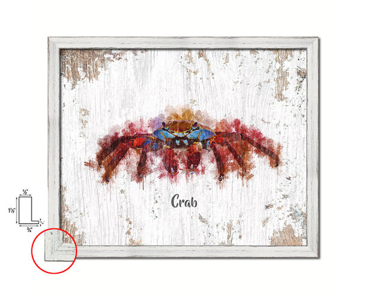 Crab Fish Framed Prints Modern Restaurant Sushi Bar Watercolor Wall Art Decor