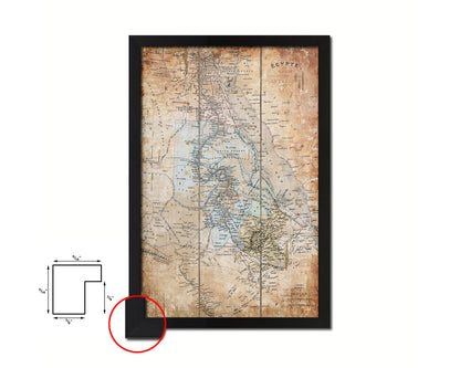 Egypt Nubia Abyssinia Africa Antique Map Wood Framed Print Art Wall Decor Gifts