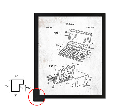 Convertible Flat Panel Display System Computer Vintage Patent Artwork Black Frame Print Gifts