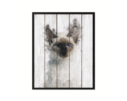 Thai Kitten Cat Kitten Portrait Framed Print Pet Home Decor Custom Watercolor Wall Art Gifts