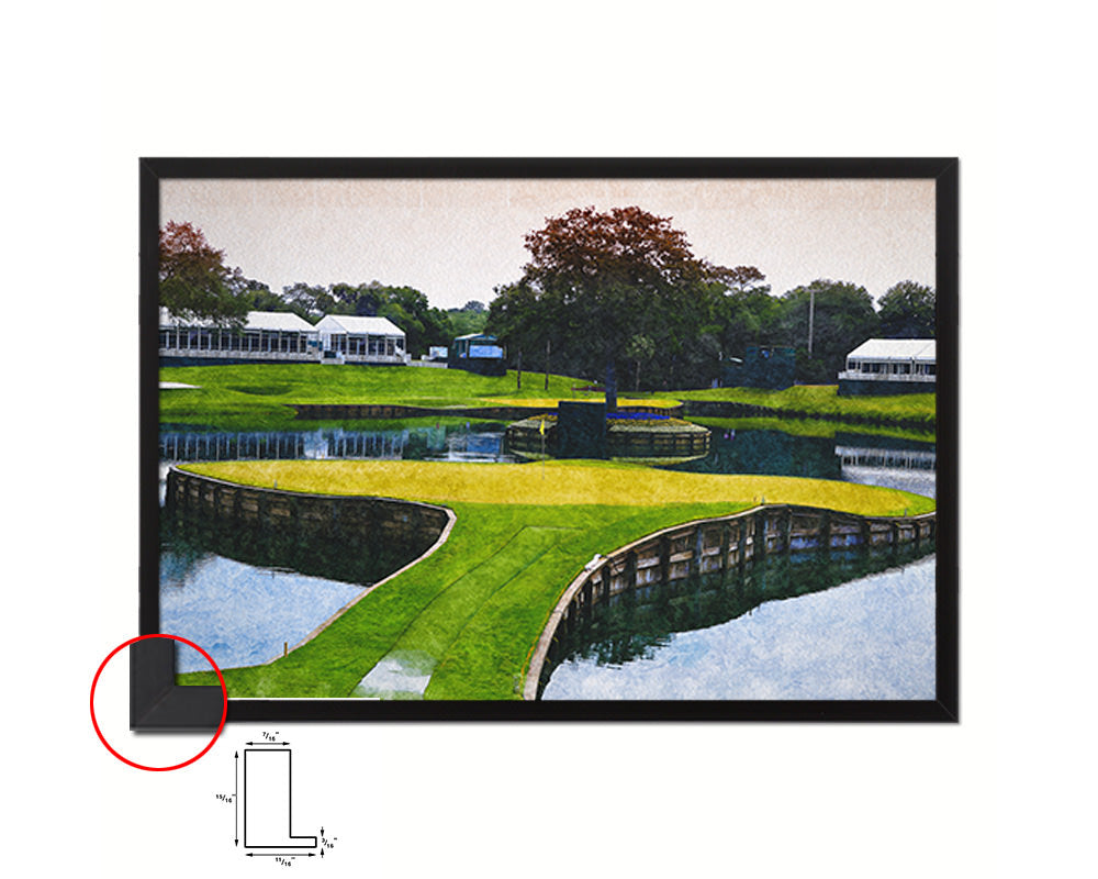 TPC Sawgrass Golf Course, Ponte Vedra, Florida Art Painting Print Art Wood Framed Wall Decor Gifts