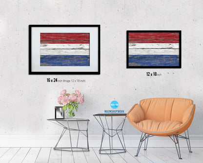 Netherlands Country Wood Rustic National Flag Wood Framed Print Wall Art Decor Gifts