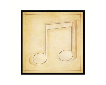 Beam Notes Vintage Musical Symbol Framed Print Orchestra Teacher Gifts Home Wall Decor