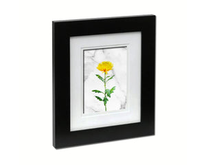Yellow Chrysanthemum Flower Marble Texture Plants Art Wood Framed Print Wall Decor Gifts