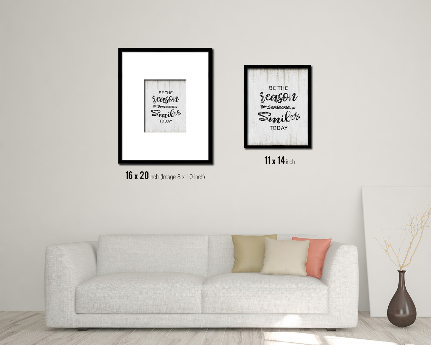 Be the rason someone smiles today Quote Wood Framed Print Wall Decor Art
